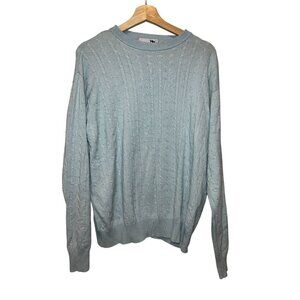 Ilevrieri Cashmere & Silk Cable Knit Sweater Made In Italy  Long Sleeve  Mens SI